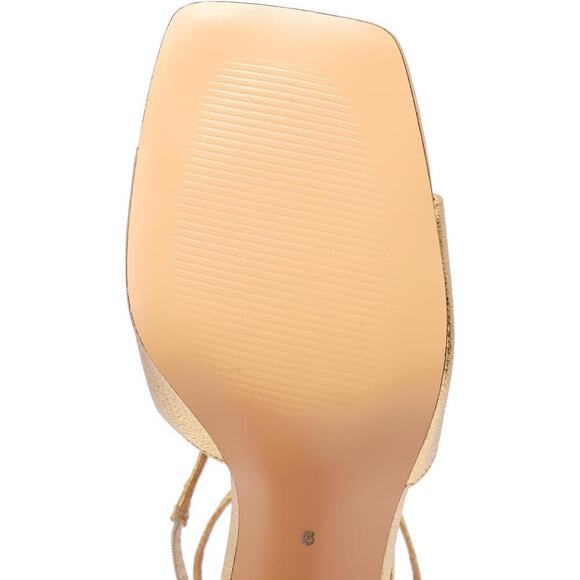 Women's Sandals Ankle Strap Open Round Toe Stiletto Heel Sandals - Picture 5 of 6